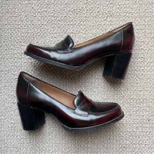 Clarks Burgundy and Black Heels